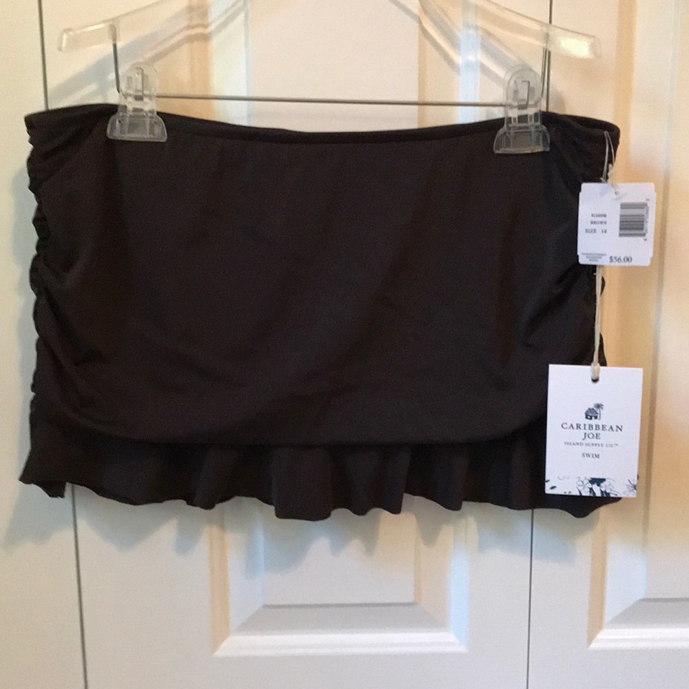 NWT Caribbean Joe brown swim skirt